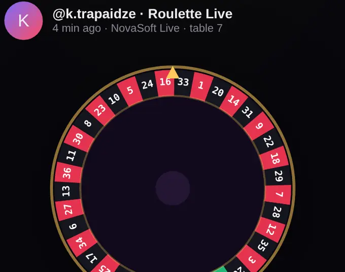 Roulette Live surfaced as a feed card