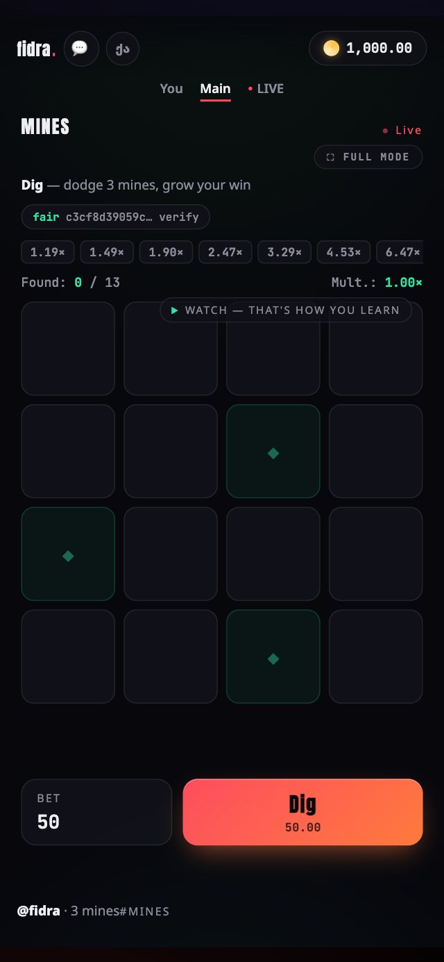 A player joining a round with one tap